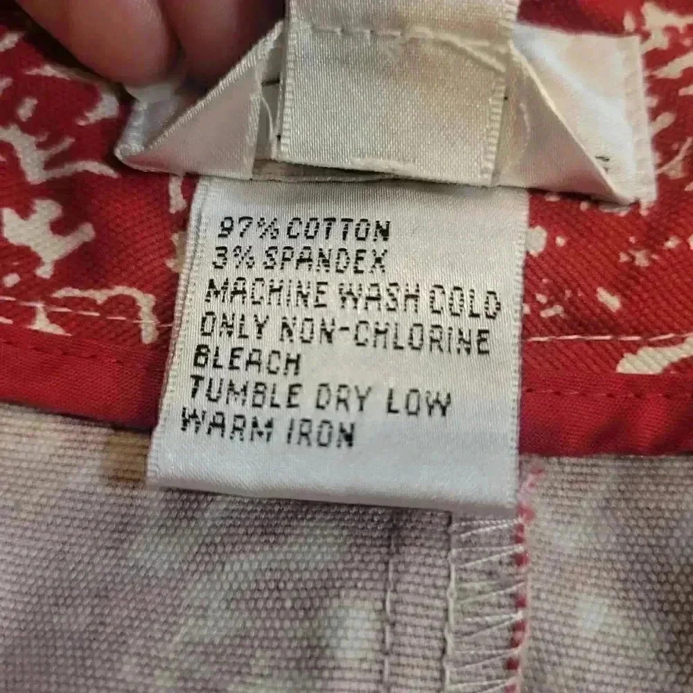 Talbots Women's Red & Ivory Cotton/Spandex Jacquard Floral A-Line Skirt - Picture 5 of 9